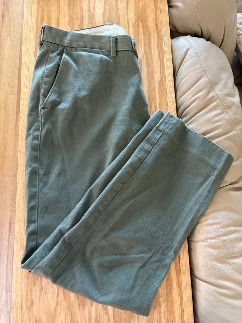 J.Crew Bowery Slim Stretch Chino Pants Olive Army Green 34x30